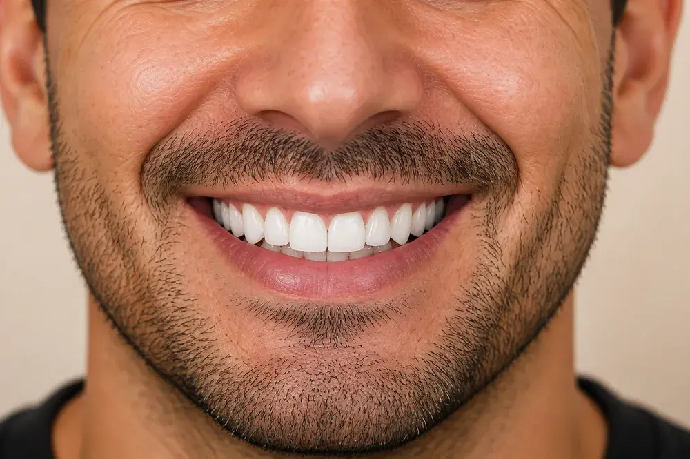 Simulação do sorriso depois do alinhamento