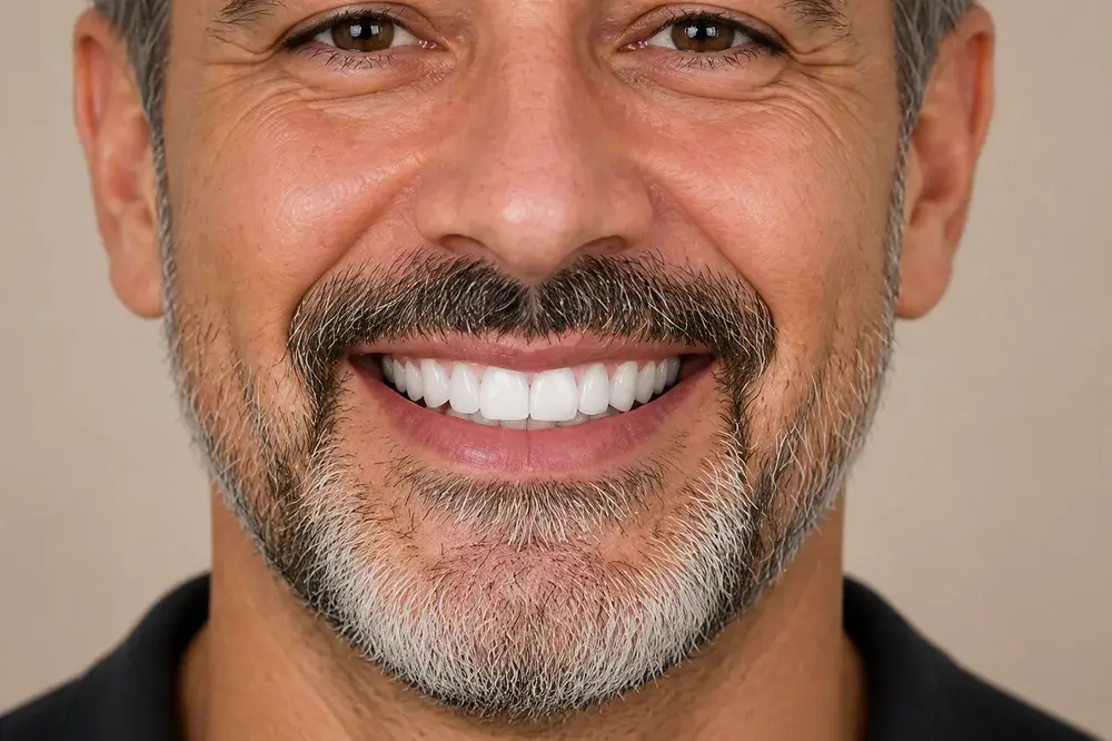 Simulação do sorriso depois do alinhamento